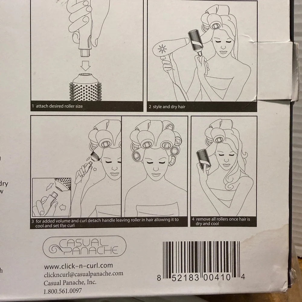 Casual Panache Click‎ n Curl 5 Piece 2 Inch Detachable Round Brush Styling Set